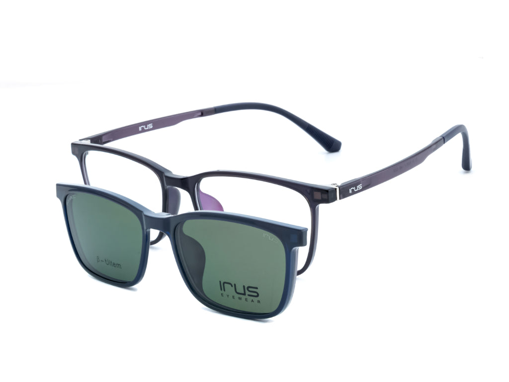 IRUS 3178 Men Square Clip-on Frames