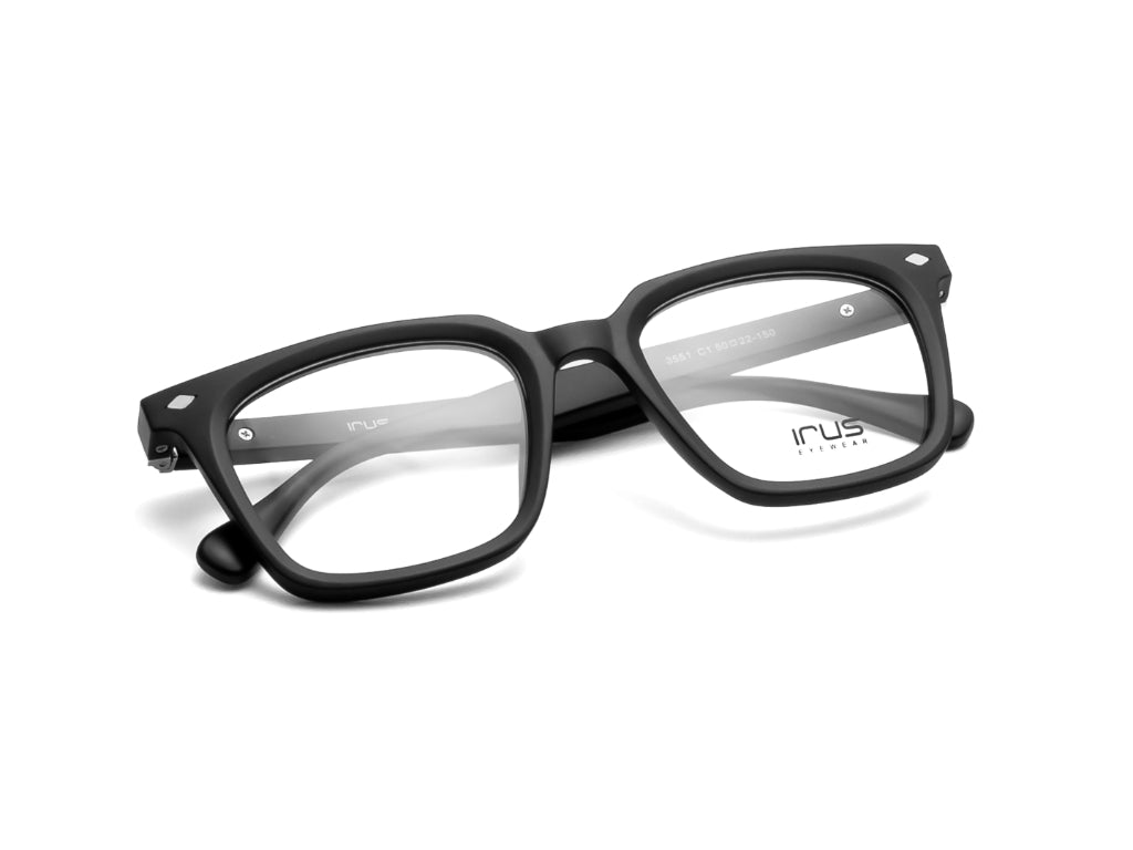 IRUS 3551 Unisex Square Clip-On Frames with 5 Clip-Ons