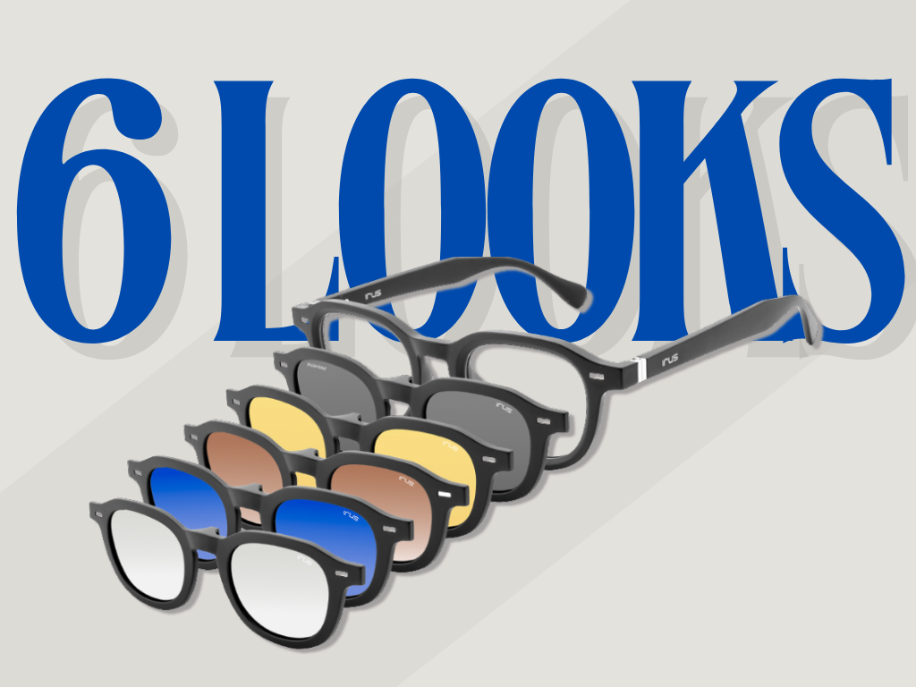 IRUS 3507 Men Oval Clip-On Frames with 5 Clip-Ons