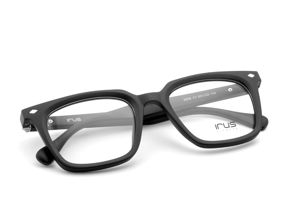 IRUS 3508 Men Square Clip-On Frames with 5 Clip-Ons